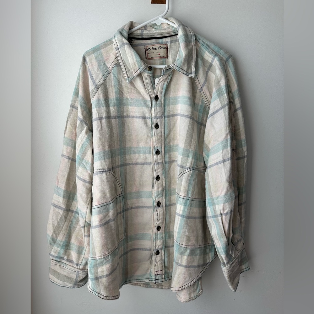 Free People Plaid Button-Up Shirt